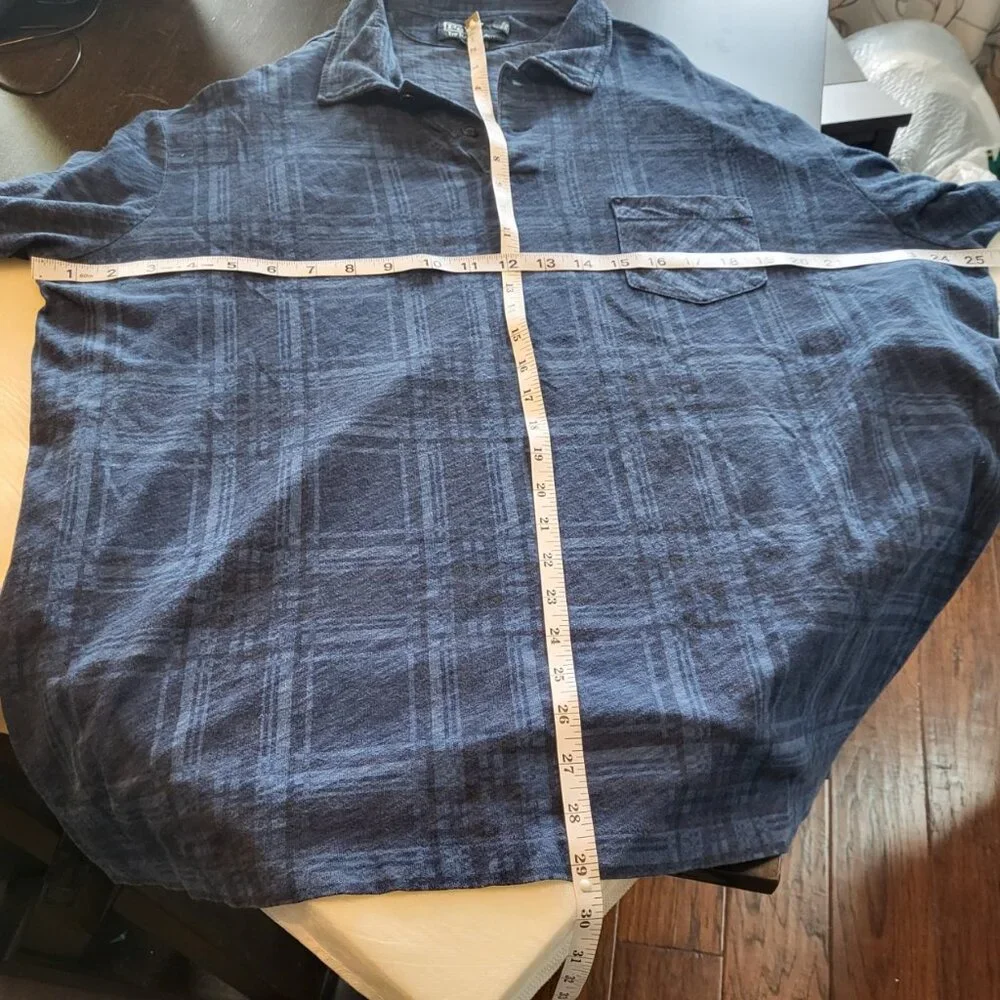 Polo Ralph Lauren Men's Short-Sleeve Collared Polo Button Shirt Blue Plaid XXL
